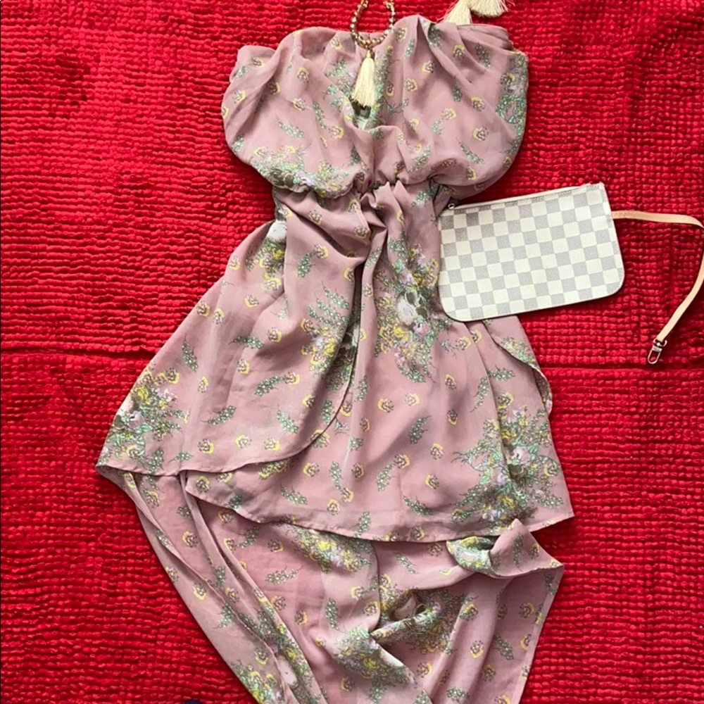 Fire Los Angeles Strapless Skull Floral Dress